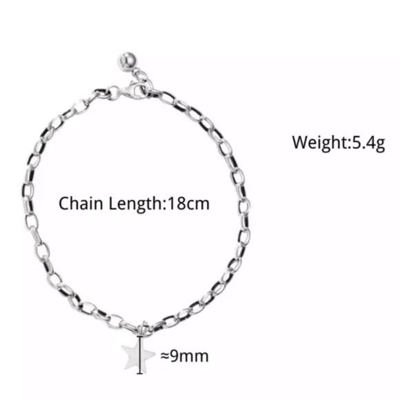 NEW 925 STERLING SILVER STAR PENDANT BRACELET, NICE BRACELET, CUTE BRACELET - Picture 8 of 8